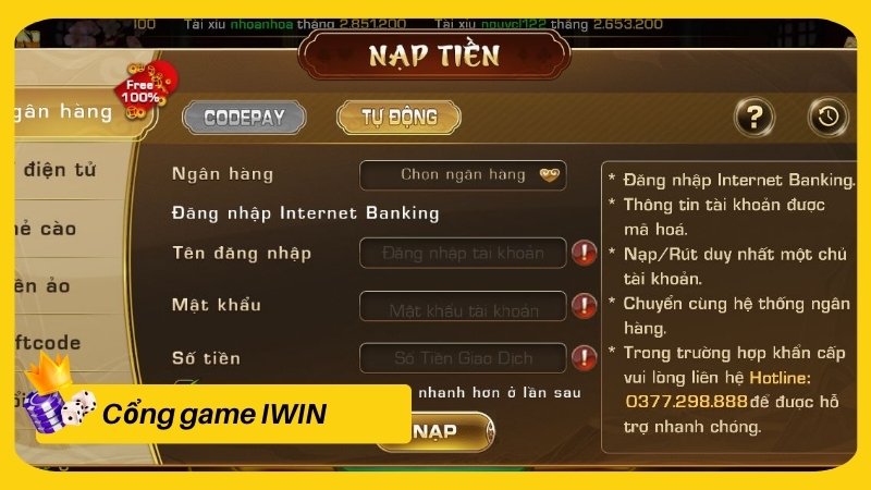 Nạp qua Codepay